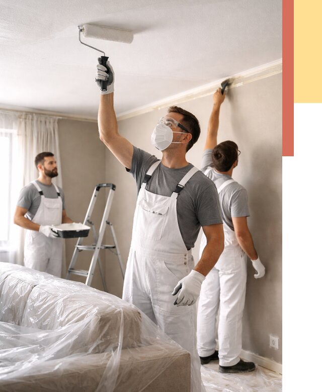 Покраска потолка водоэмельсионной краской в Новосибирске от 2237 руб/м² — услуги под ключ | ОТДЕЛОЧНИК-Нвс