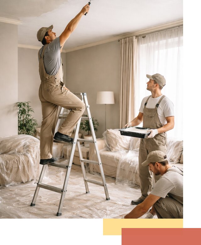 Покраска потолков акриловой краской в Новосибирске качественно и быстро