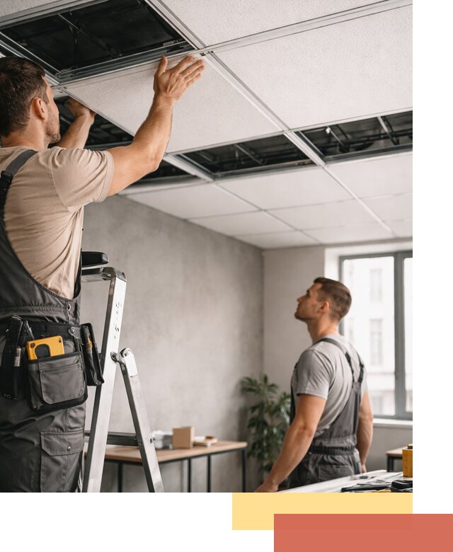 Монтаж потолочной плитки в Новосибирске качественно и в срок