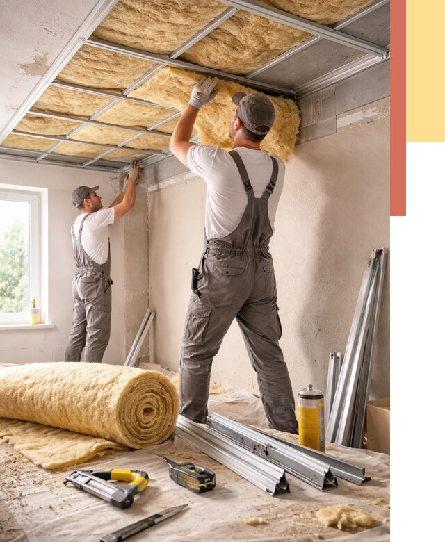 Утепление потолка в Новосибирске от 7320 руб/м2 — недорого, быстро, под ключ | ОТДЕЛОЧНИК-Нвс